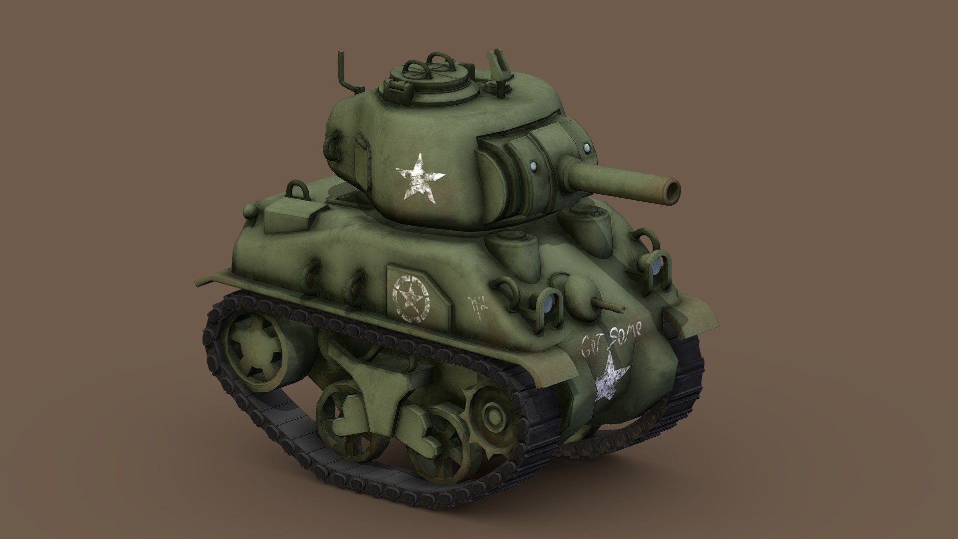 Stylized Cartoon Sherman Tank - Buy Royalty Free 3D model by TallinJH  (@omgitstallin) [c4f1849]