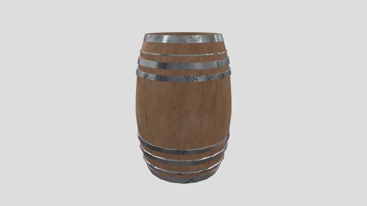 Wood Barrel 3D Model