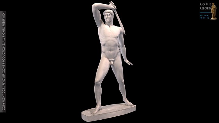 3D rendering of Tyrannicides Group (Harmodios)