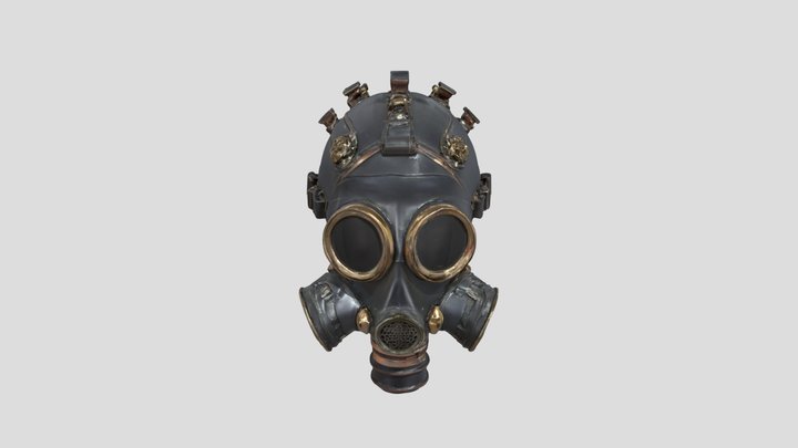 gas mask leather, Steampunk 3D Model