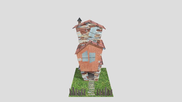 Kats Cartoon House Final 3D Model