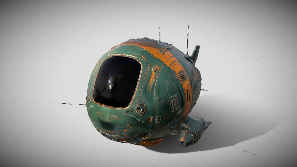 Sci-Fi Scout Pod — Retro Exploration Vessel
