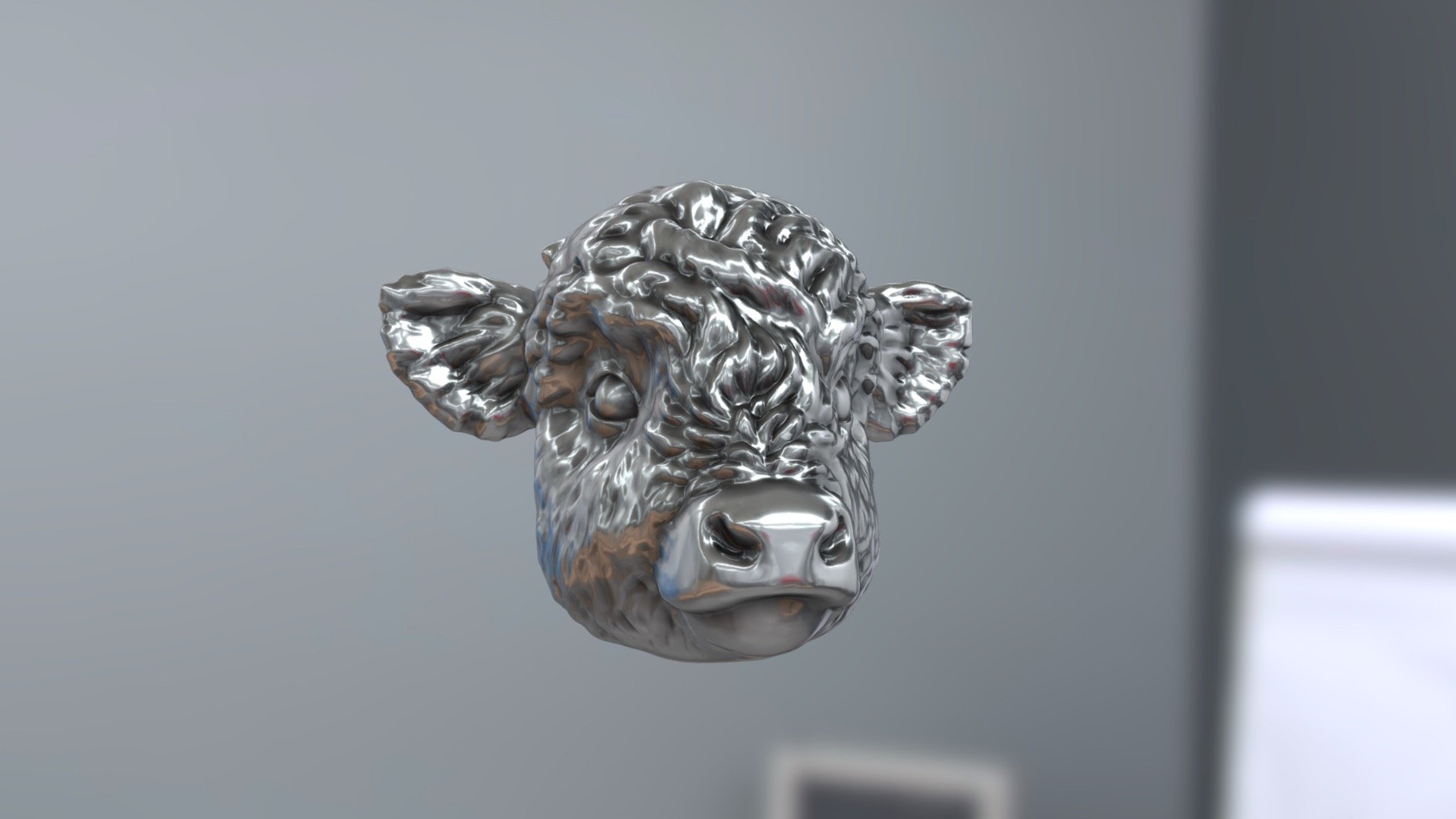 Calf silver pendant