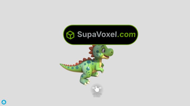 Happy Green Dinosaur - PNG to STL - SupaVoxel