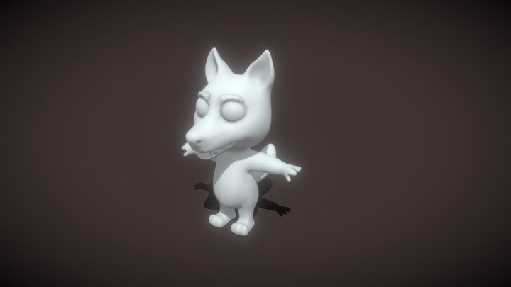 Cartoon Wolf Rigged Base Mesh 3D Model 3D Model