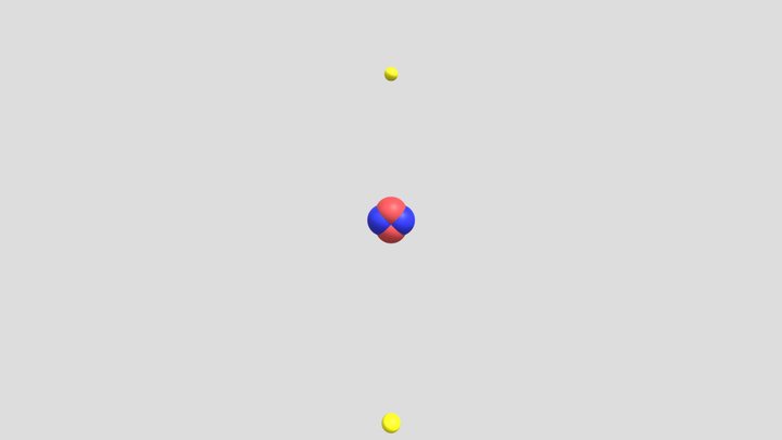 Helium atom 3D Model