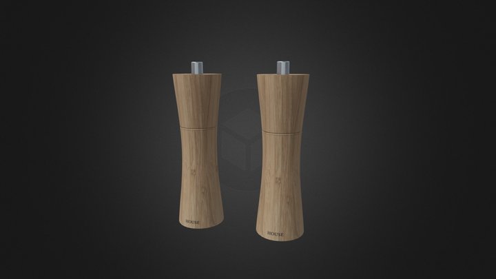 Wood Salt and Pepper Grinder 3D Model