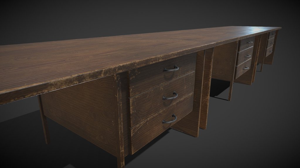 Office Desk In The Middle Of The Hall -19MB