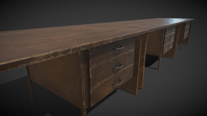 Office Desk In The Middle Of The Hall -19MB – Gratis 3D-model STL