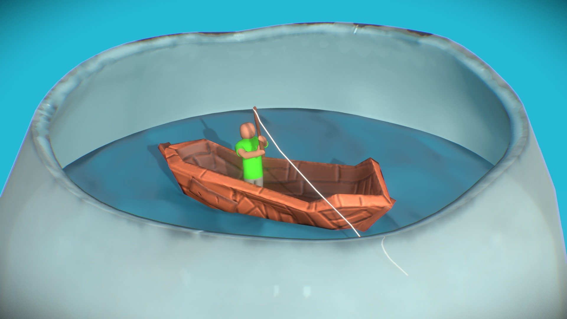 Fisherman in a fishbowl - Scene