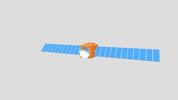 Low Poly Satellite 3D Model