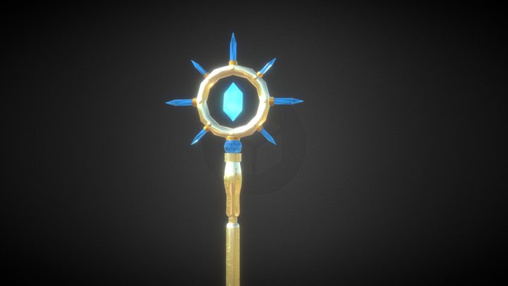 Magic Crystal Staff 3D Model