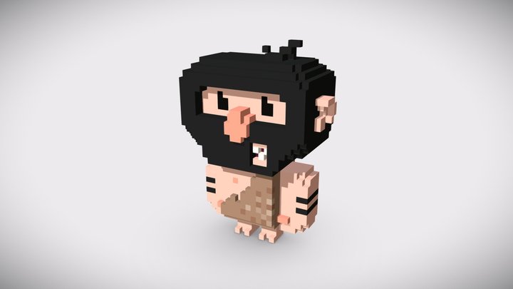 Caverman Voxel 3D Model