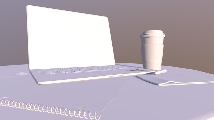 Coffee And Computer 3D Model