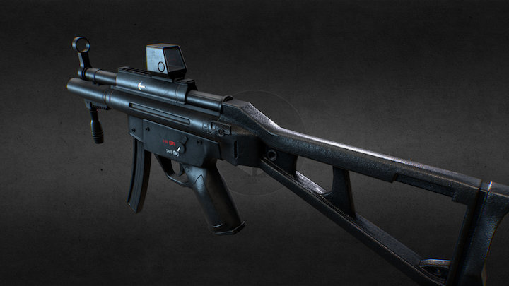 HK MP5 (9mm submachine gun) 3D Model