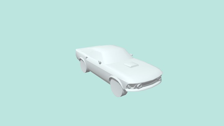 Low Poly Car 1969 Ford Mustang Mach 1 3D Model