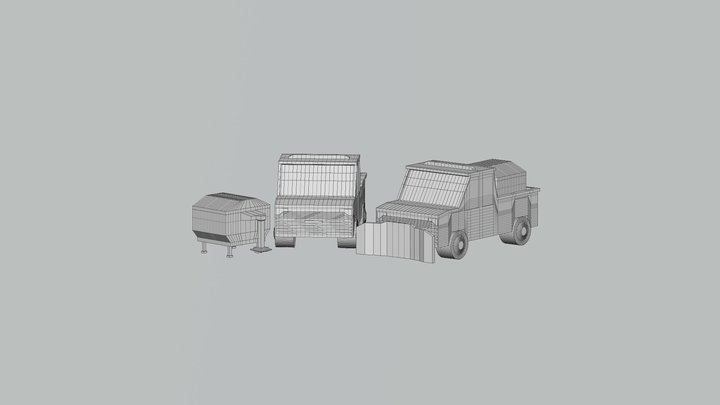 Some random Low poly trucks 3D Model