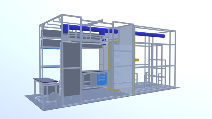 Mobilní dílna pro kontejner 3D Model