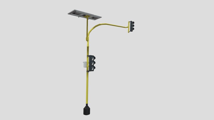 Traffic Light (With Overhang) 3D Model