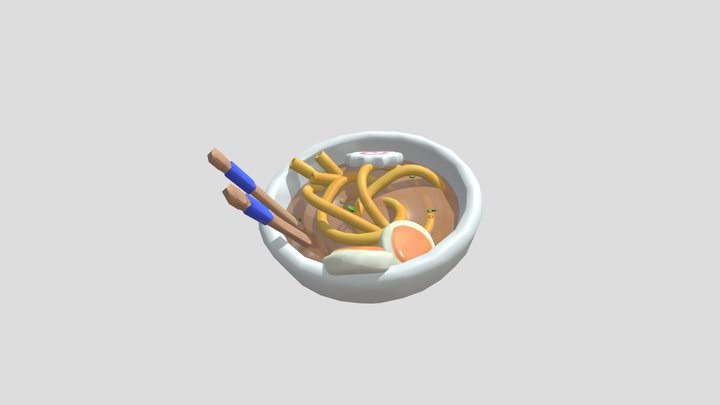 Low Poly Ramen Dish 3D Model