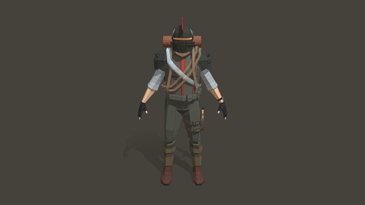 Character Model Survivor [Low Poly] 3D Model