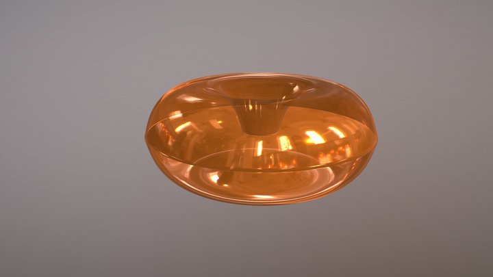 Ikea Varmblixt 12" Glass Serving Bowl | Orange 3D Model