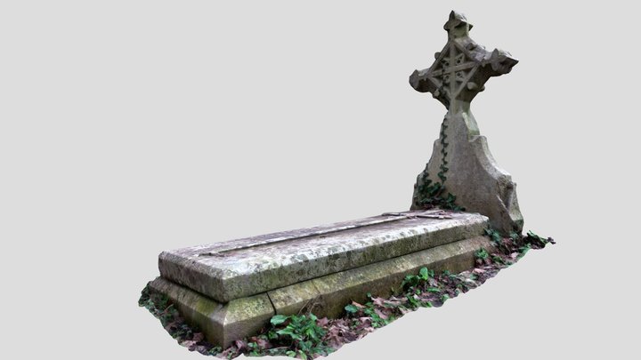 Old cross and tomb 3D Model