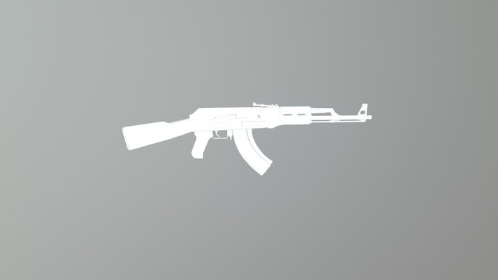AK47 Lowpoly 3D Model