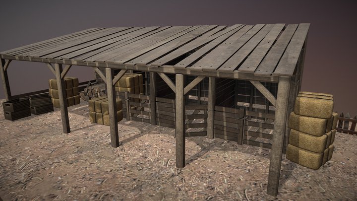 Horse stable 3D Model