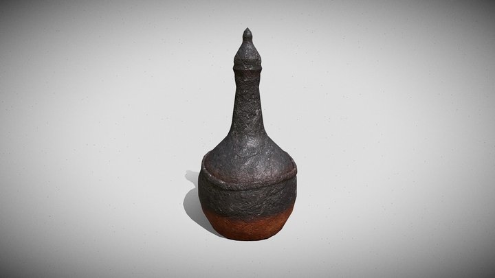 Ancient Blackened Pot 3D Model