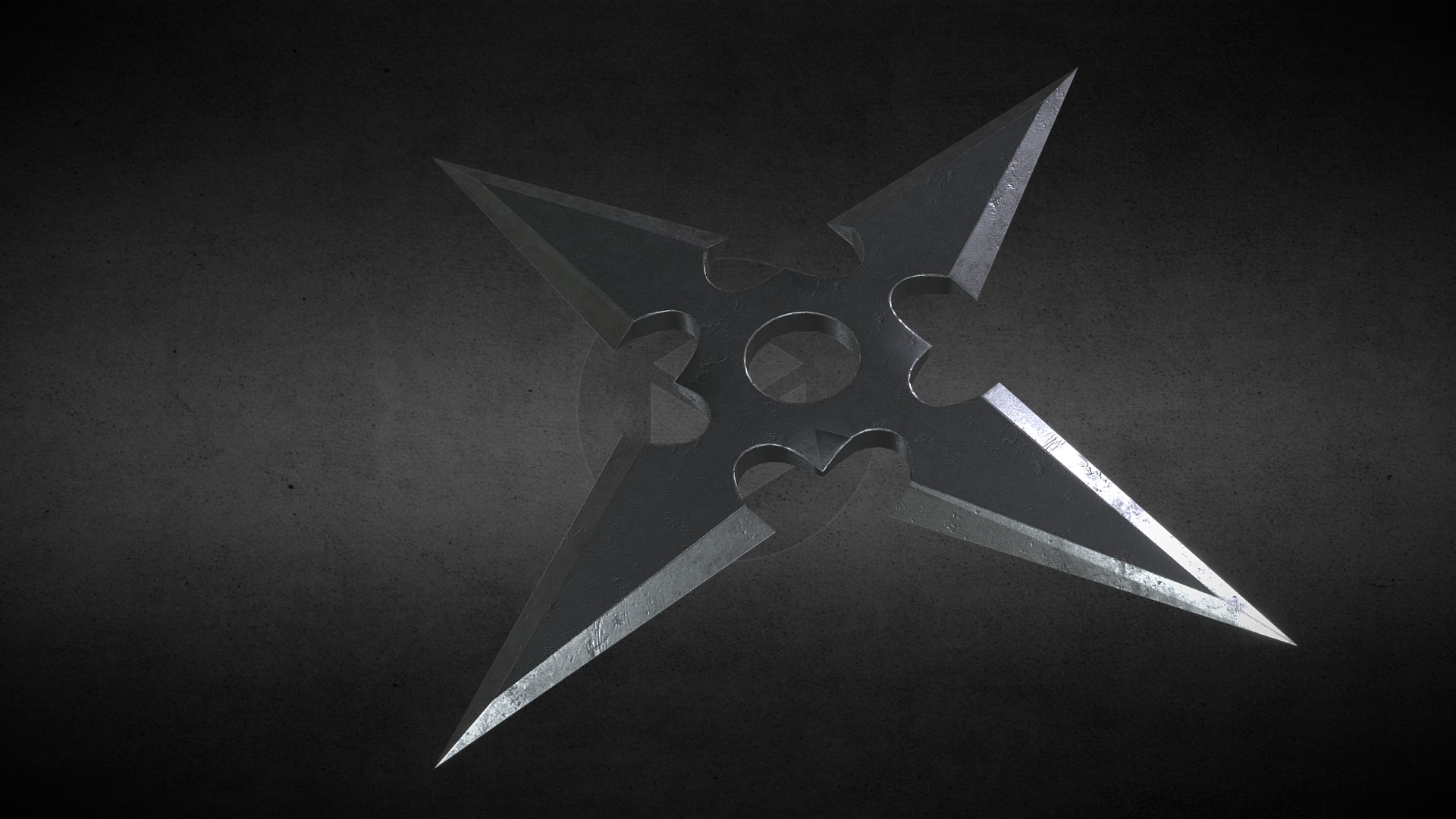 3D model Ninja’s Shuriken 6 - This is a 3D model of the Ninja's Shuriken 6. The 3D model is about a silver and black airplane.
