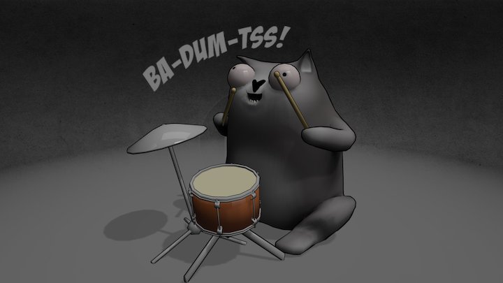 Cat Mem Ba-Dum-Tss!! 3D Model