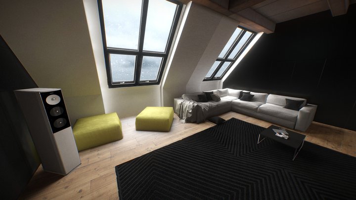 Guest Room with its Snows for VR 3D Model