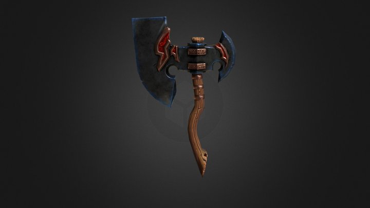 High-quality 3d model of a stylized cartoon ax 3D Model