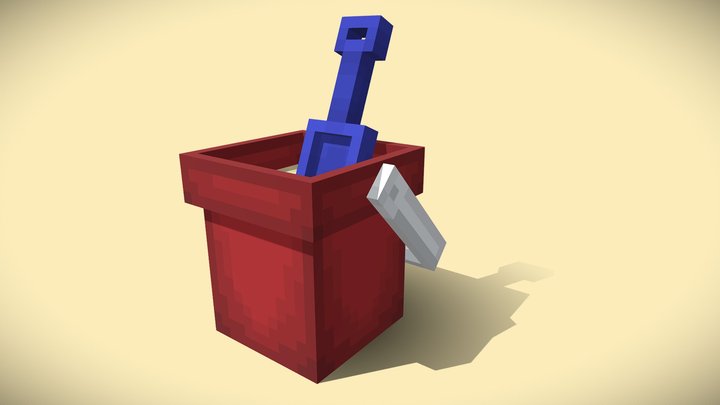 Sand Bucket - Custom Minecraft Model 3D Model