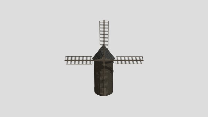 Old French windmill 3D Model