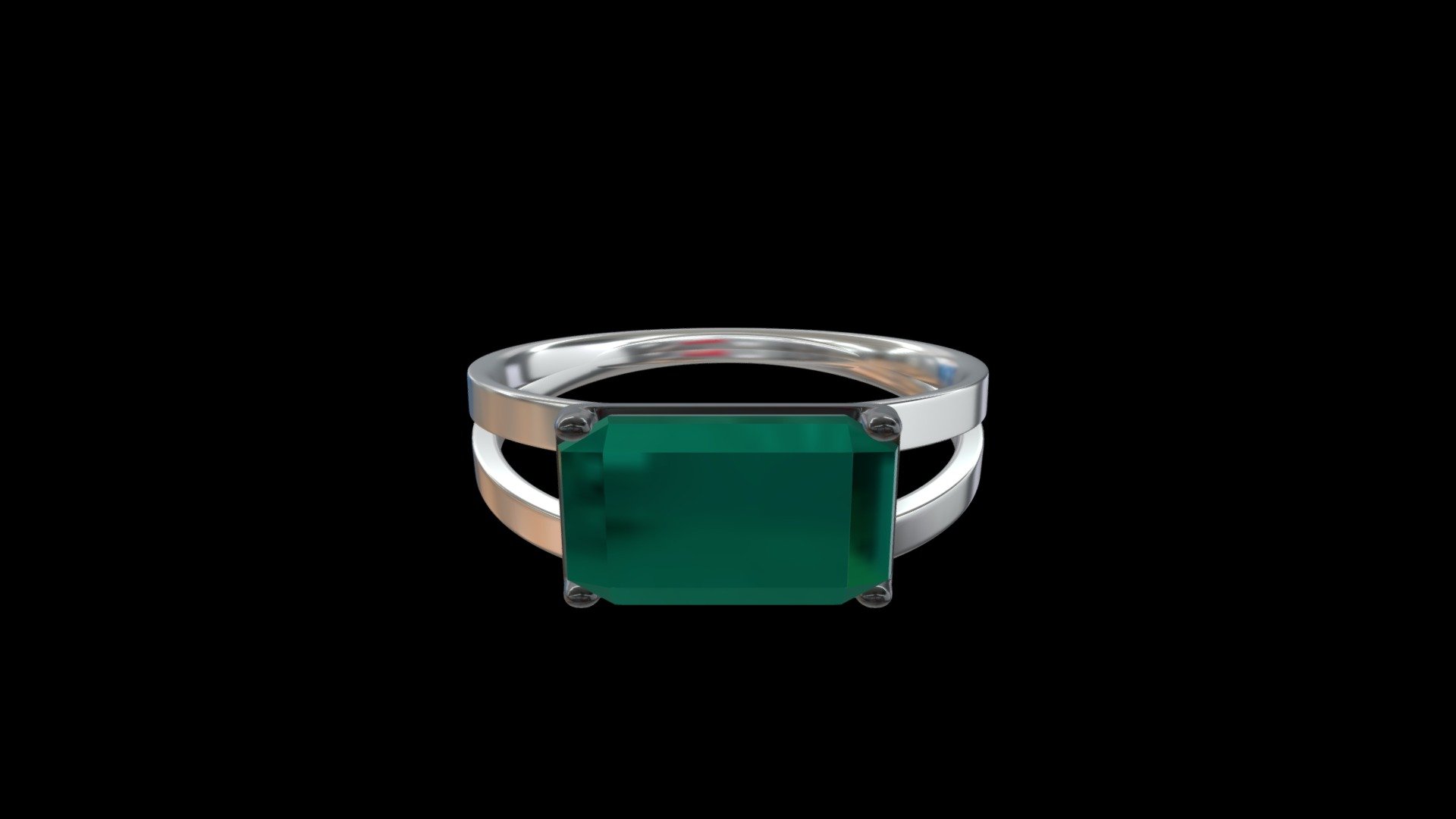 emerald ring — Sketchfab embed 3D viewer