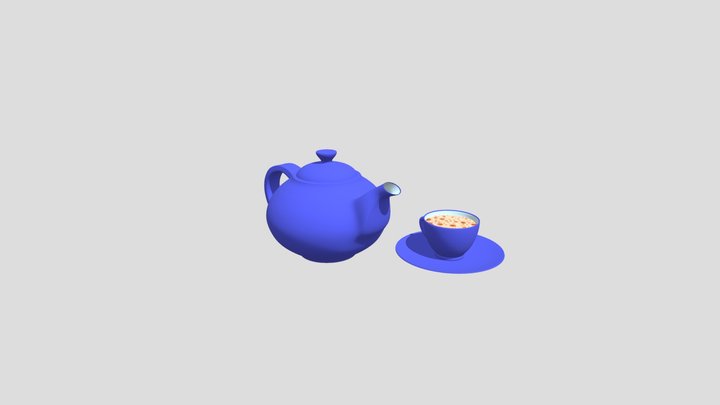 Teapot and Cup 3D Model