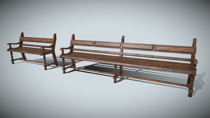 Chair Train Station Pack 3D Model