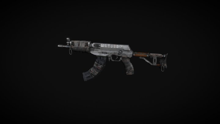 Post apocalypse Ak 74u 3D Model
