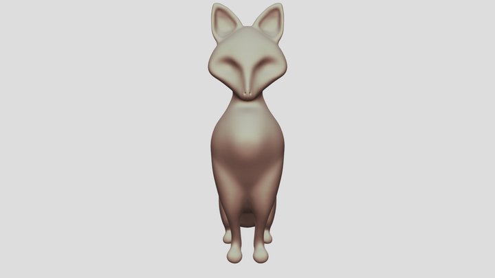 Fox statue 3D Model