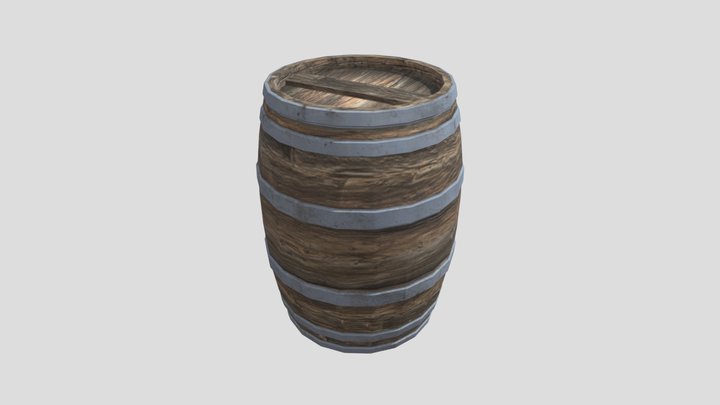 Wooden Barrel 3D Model