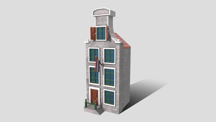 Stylized Amsterdam House 3D Model