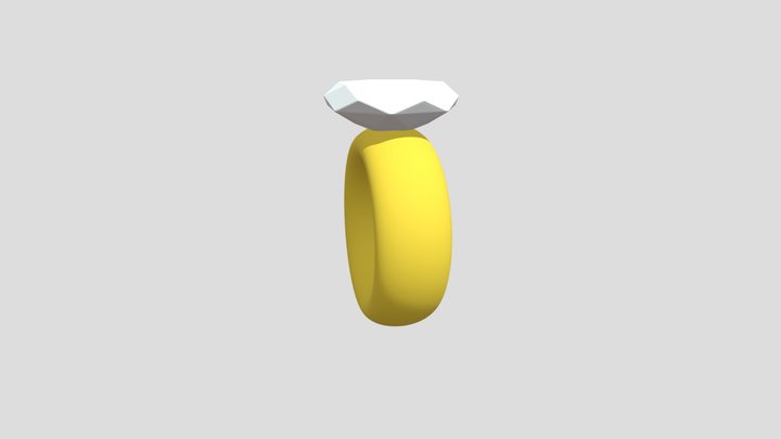 Golden Marriage Ring for Beautiful Girl 3D Model