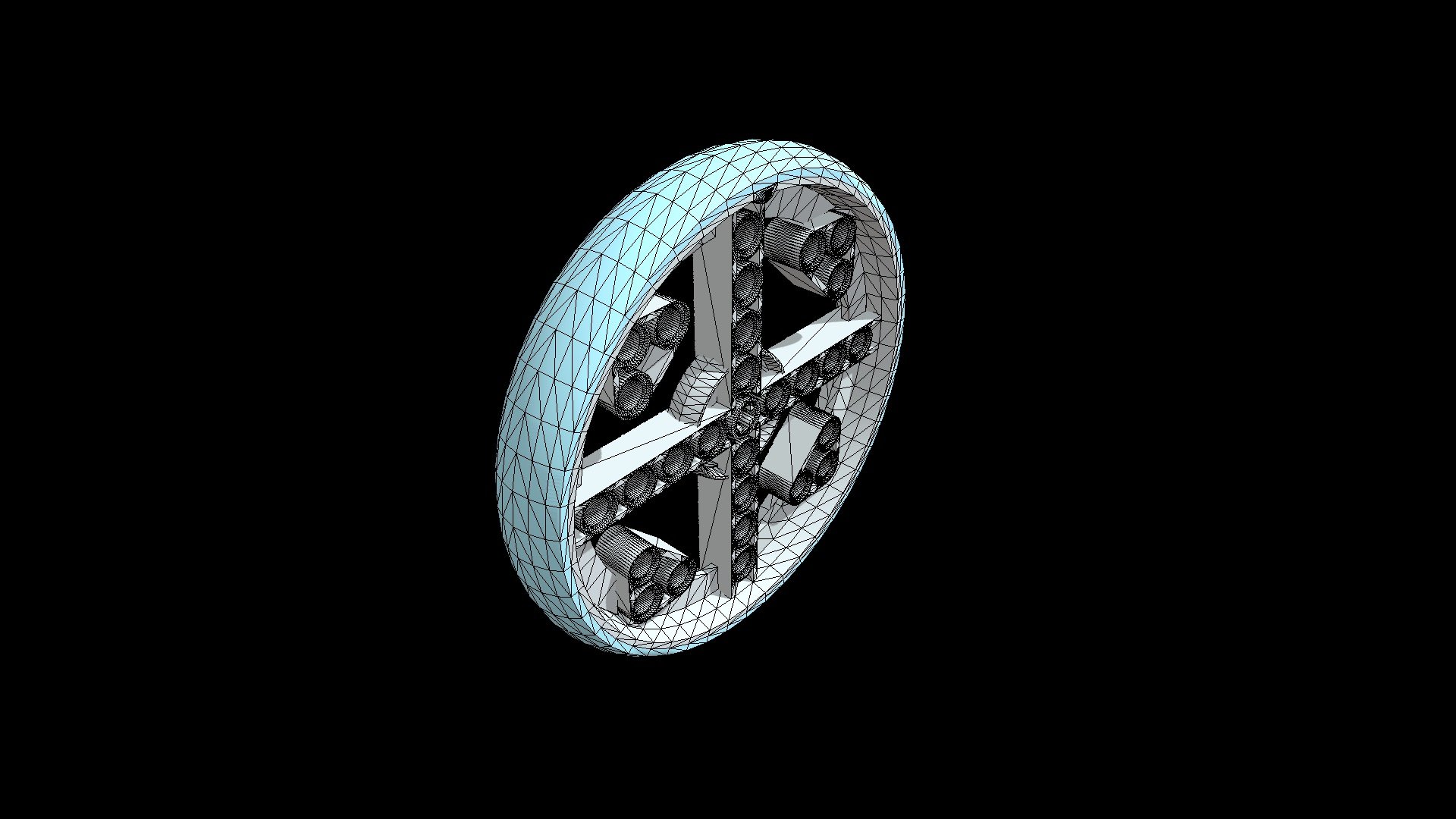 Wheel 88 x 14 Tire with Axle Hole and 28 Pin