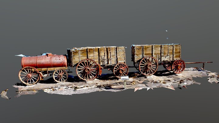 Twenty Mule Team Borax Wagon 3D Model