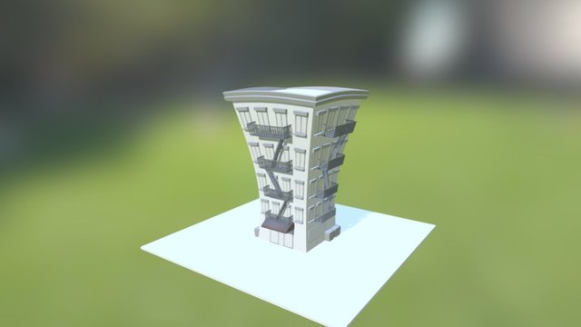 Cartoon Style Building 3D Model