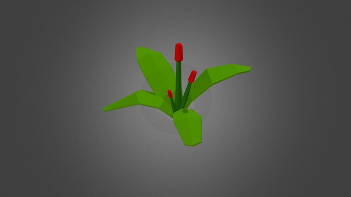 Grass with flowers (low-poly) 3D Model