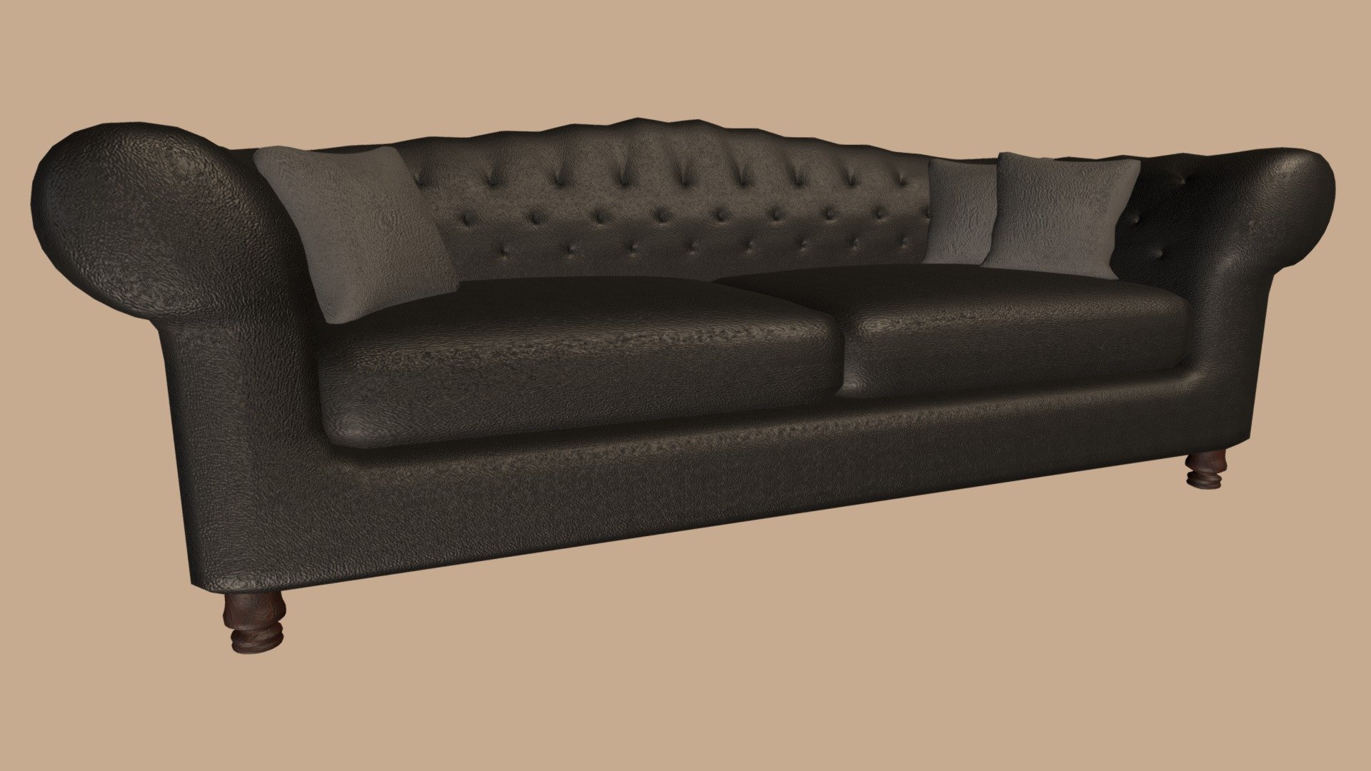 Leather Couch Black
