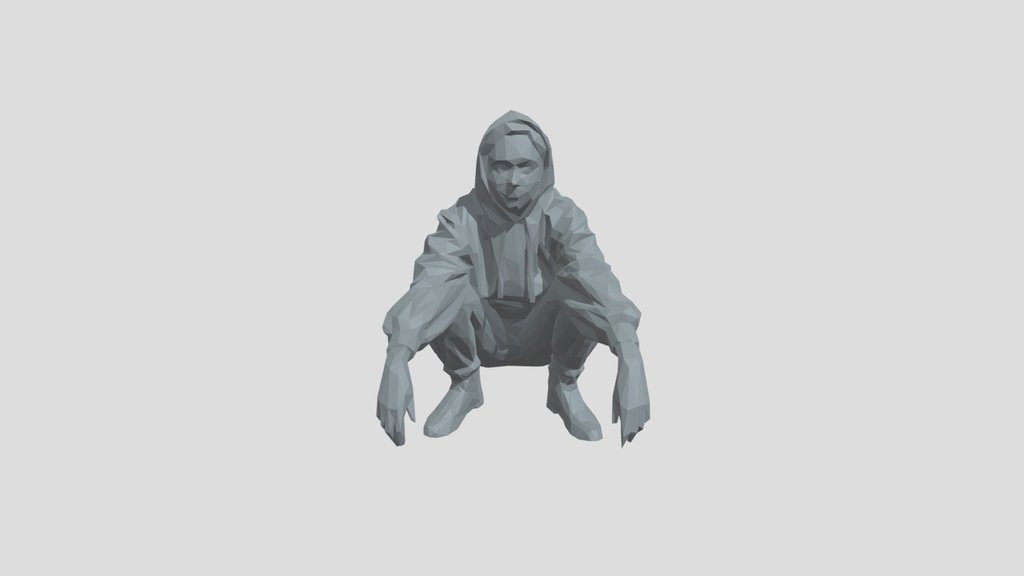 Lowpoly Female Squatting